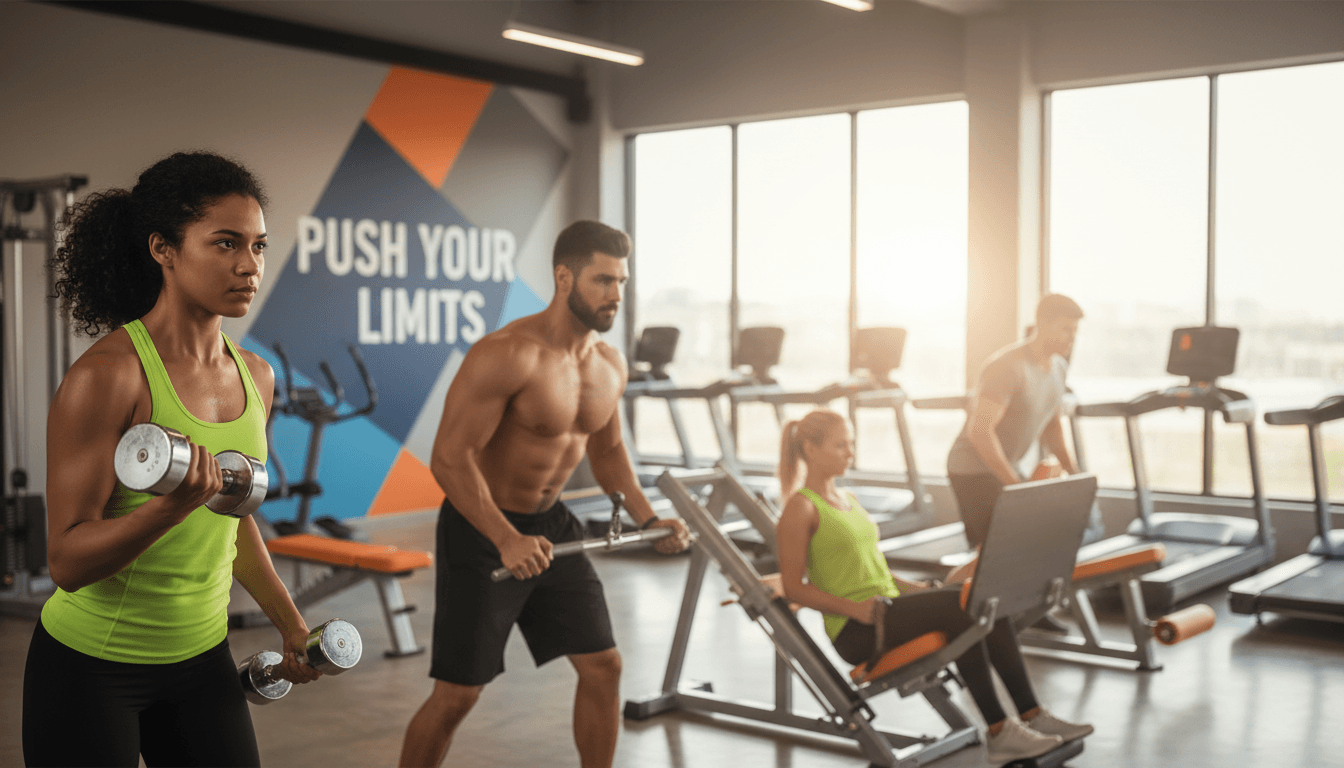 Diverse clients training at different fitness levels